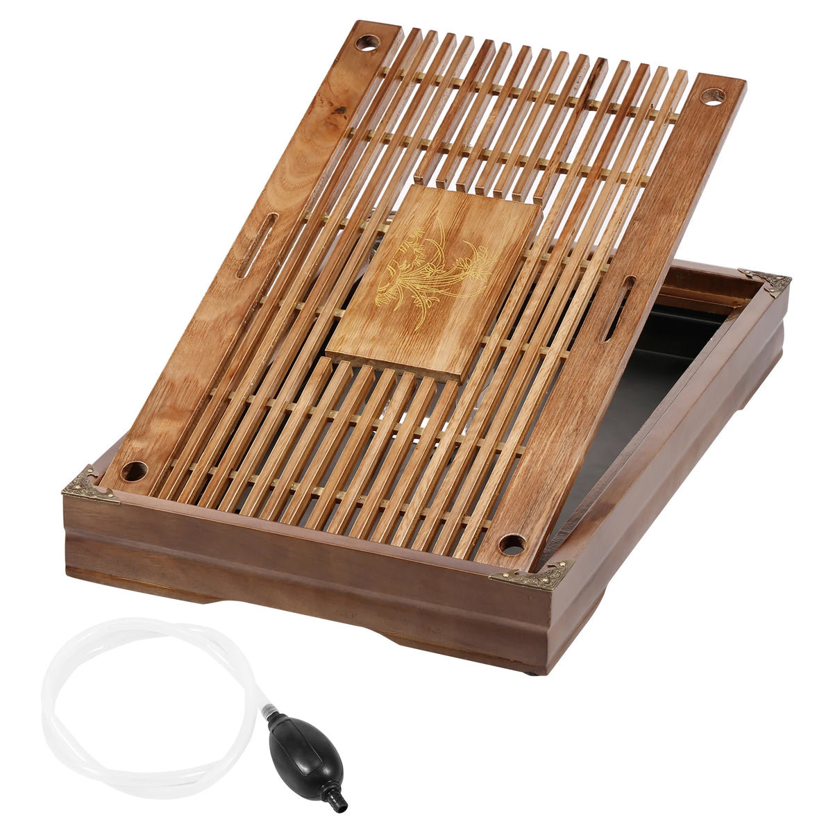 17" Wood Kung Fu Tea Tray | Vintage Chinese Tea Serving Tray Wood Tea Tray Nixie