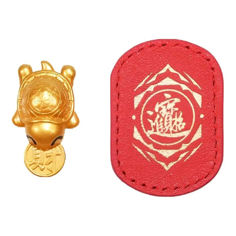 Brass Golden Turtle Charm with Leather Sleeve | Wallet Keepsake