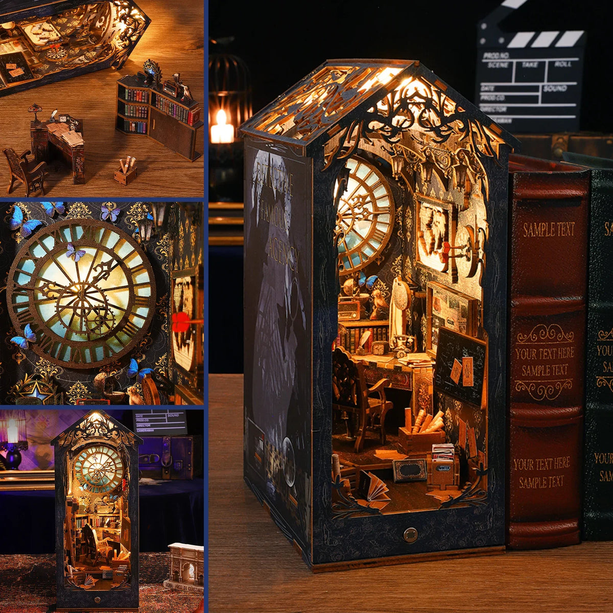 DIY Book Nook Kit 3D Wooden Puzzle with LED Light | Miniature