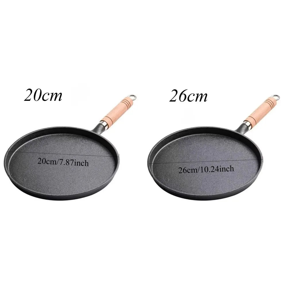 Cast Iron Frying Pan – Uncoated Non-Stick Crepe & Egg Pan Cast Iron Skillet Nixie