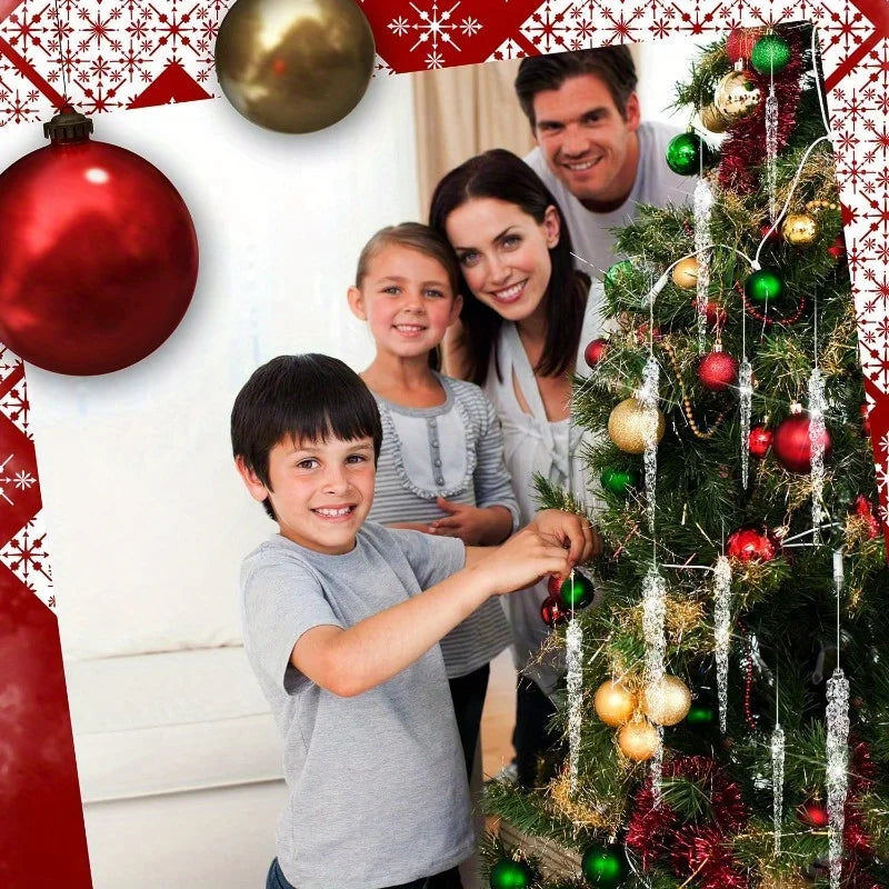 10Pcs Clear Acrylic Icicle Ornaments – Christmas & Wedding Décor Christmas Ornaments Nixie