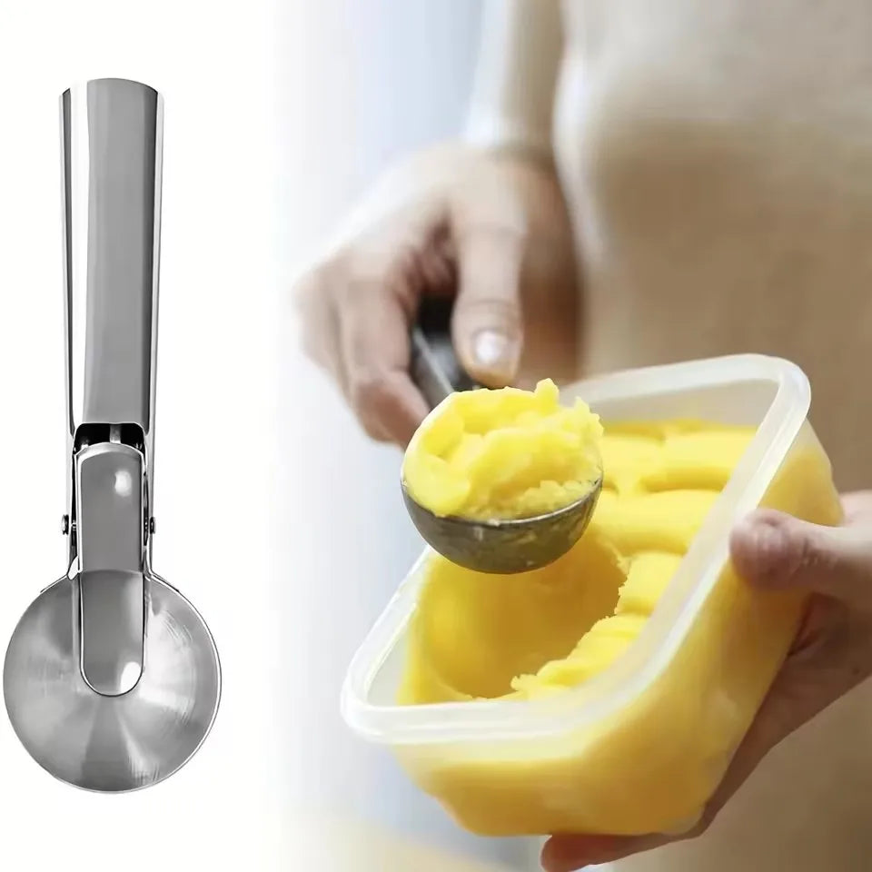 Stainless Steel Ice Cream & Fruit Ball Scoop – Dual-Purpose Ice Cream Scoop Nixie