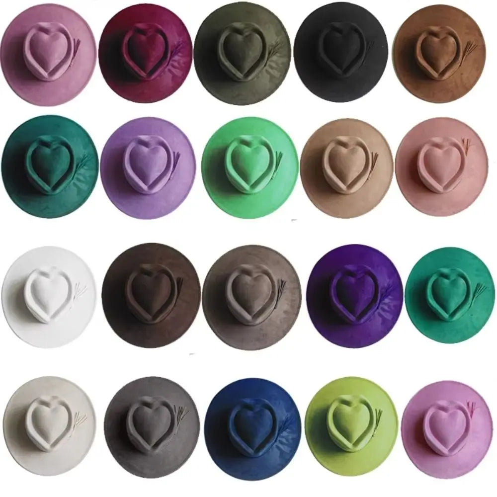 Vegan Suede Wide Brim Fedora Hat – Heart Crown Design