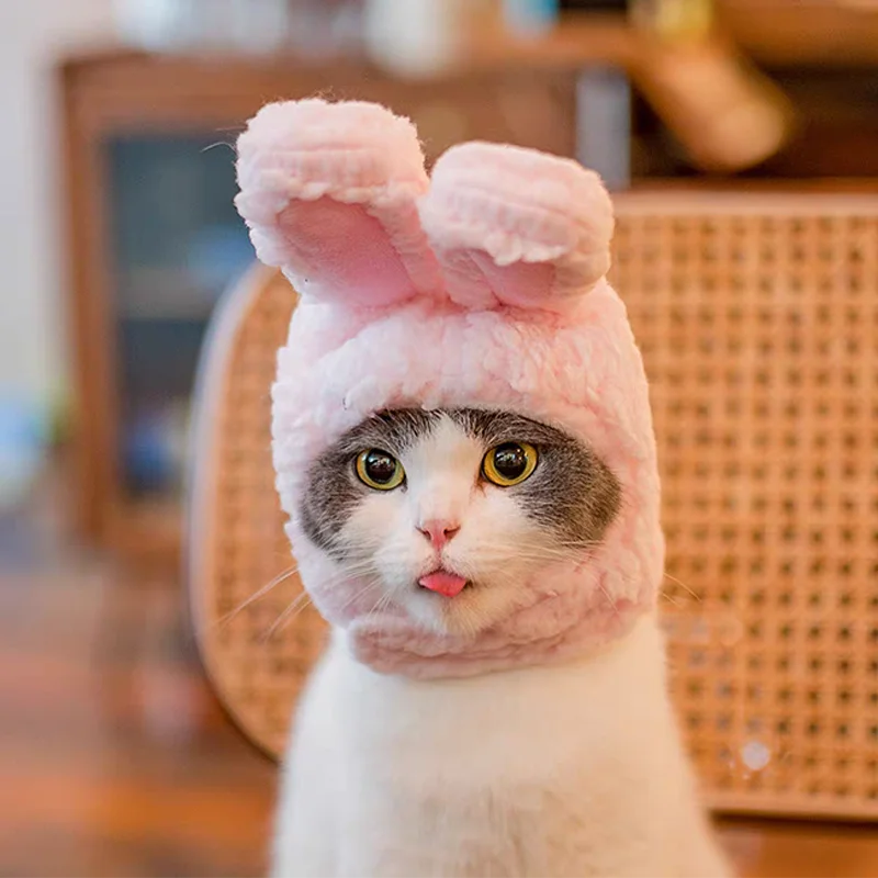 Cute Bear Rabbit Hooded Pet Hat – Soft Fleece Cat & Dog Cosplay Pet Costume Hat Nixie
