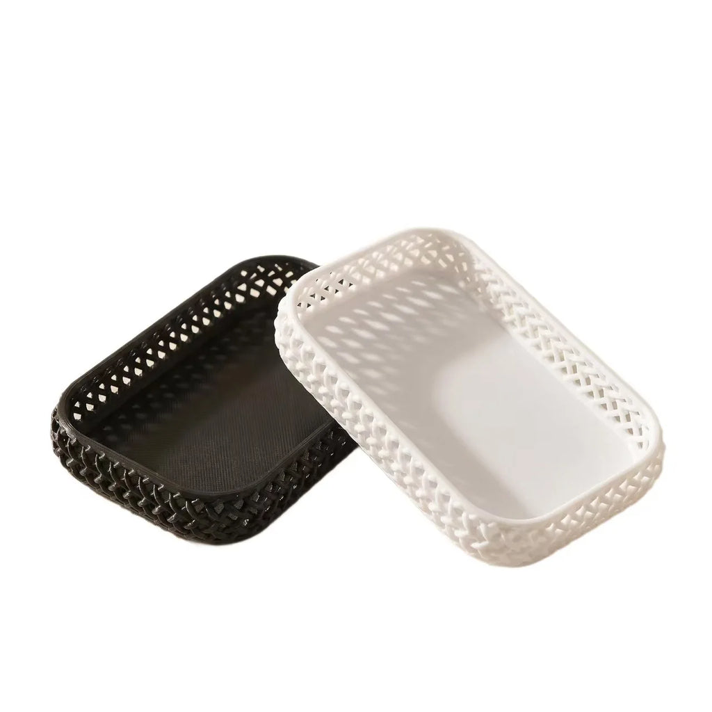 Hollow Woven Desktop Storage Tray | Nordic Minimalist Organizer Desktop Storage Tray Nixie