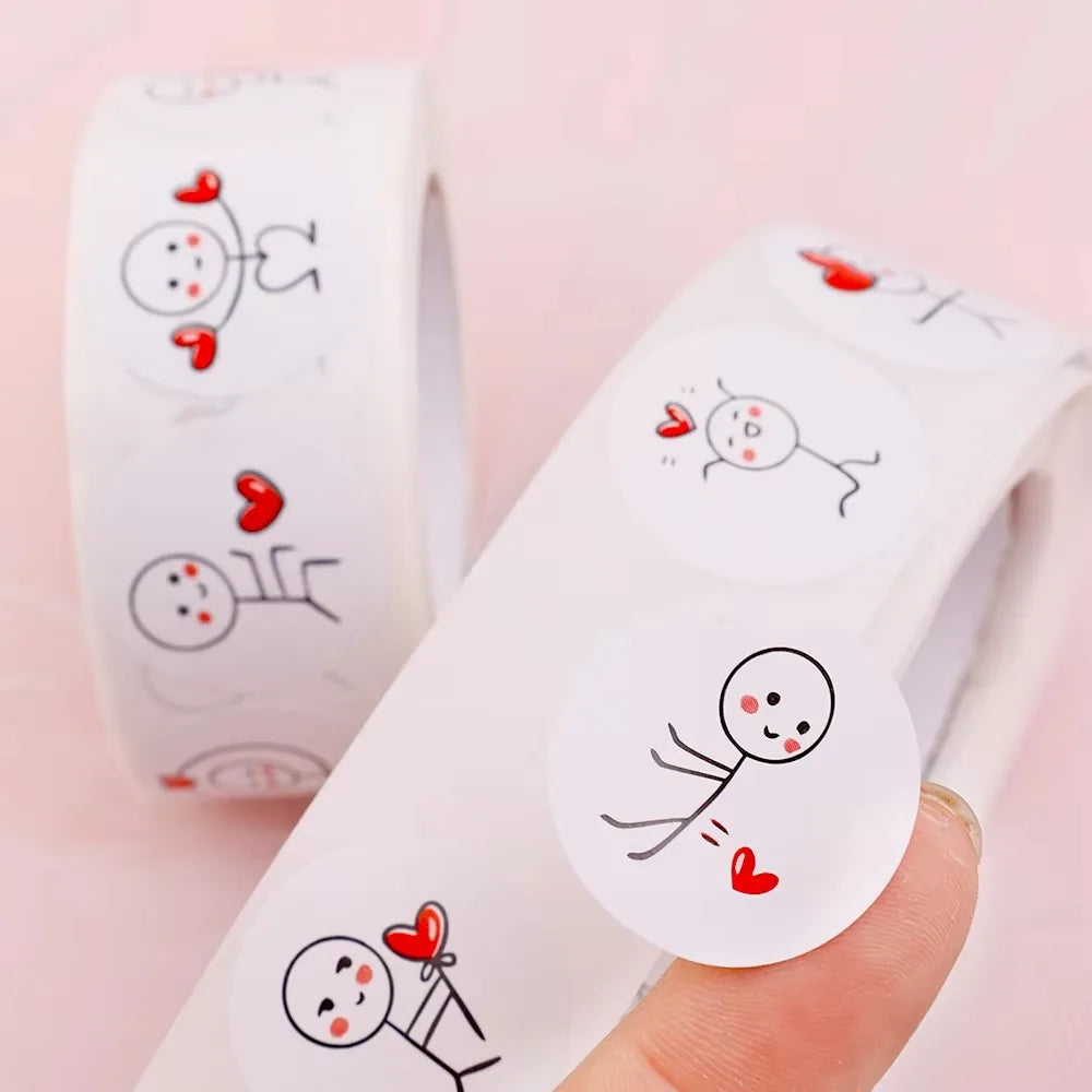 500pcs Cartoon Sticker Roll – Envelope Seals & Scrapbooking Labels Decorative Sticker Roll Nixie