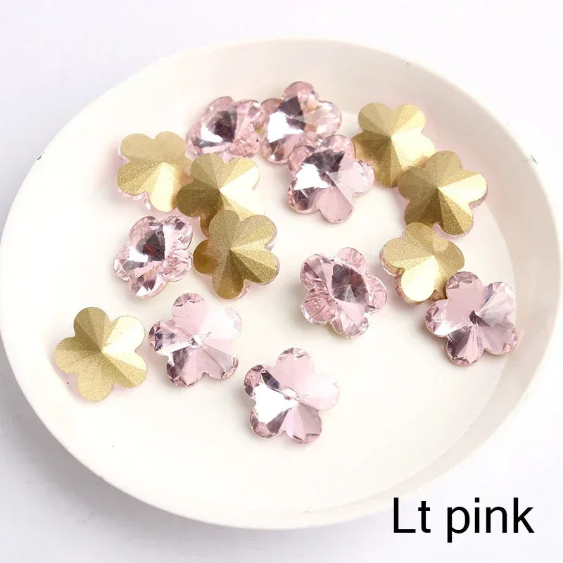 8mm 3D Flower Nail Rhinestones Crystal Gems Nail Art Charms 10Pcs Nail Art Rhinestones Nixie