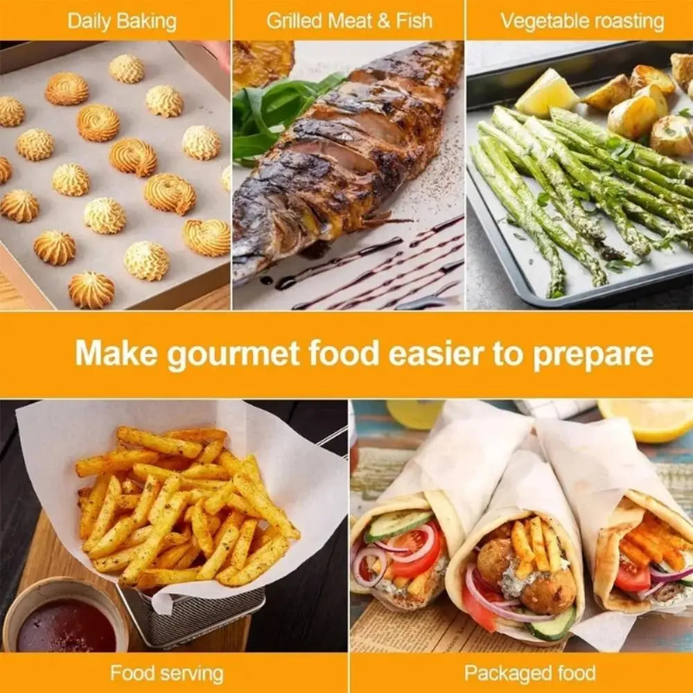 50/100PCS Non-Stick Parchment Baking Paper Sheets | Food Grade Parchment Baking Paper Nixie