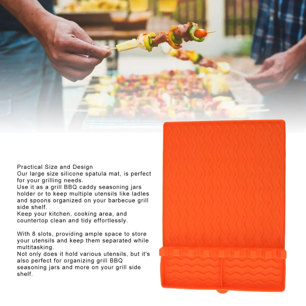 Silicone Griddle Mat – Heat Resistant Wavy Drip Pad, Orange Silicone Griddle Mat Nixie