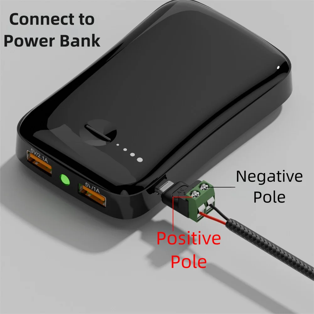 Solderless USB-C to 2-Pin Crimp Terminal Block Adapter 5V USB Terminal Adapter Nixie