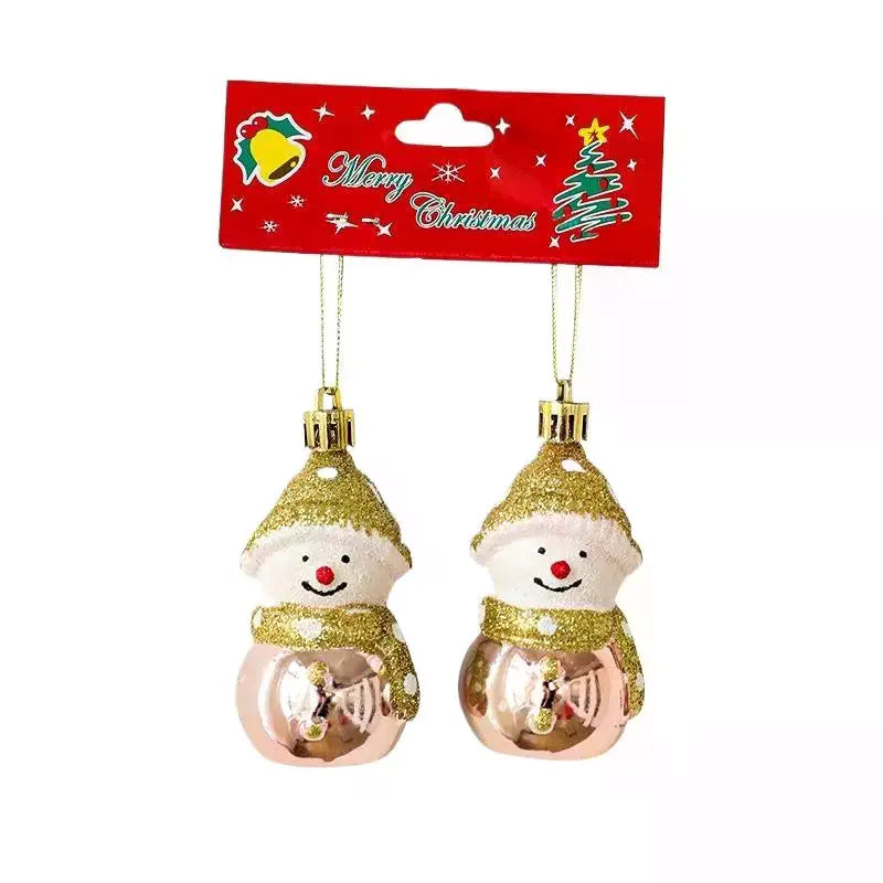 2PCS Santa Claus Christmas Tree Ornaments Red & White Baubles Christmas Tree Ornaments Nixie