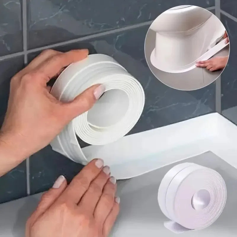 5M Waterproof Self-Adhesive PVC Caulk Tape – Kitchen & Bath Waterproof Caulk Tape Nixie White 1.5M 3.7CM
