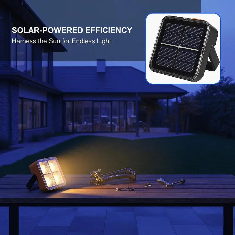 Solar Powered LED Work Light – Rechargeable Portable Floodlight