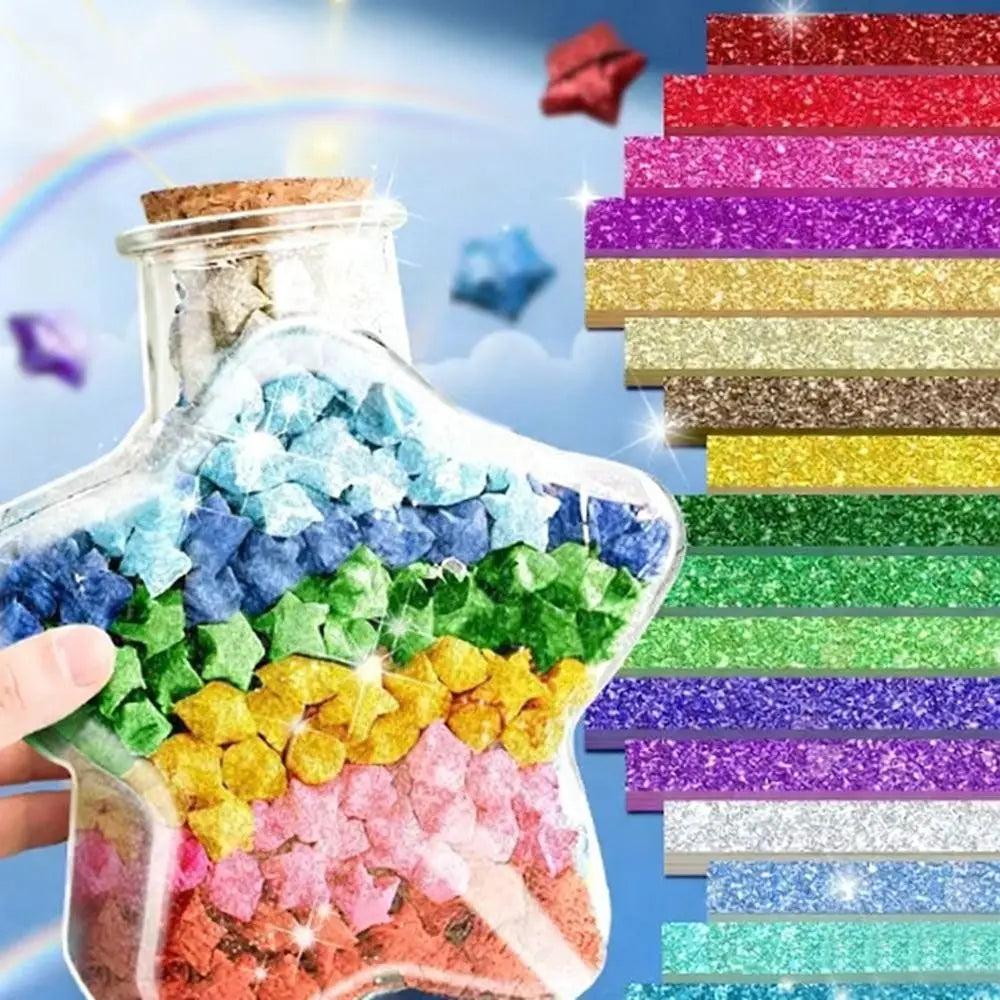540 Lucky Star Origami Paper Strips – Colorful Kids DIY Craft Origami Craft Paper Nixie