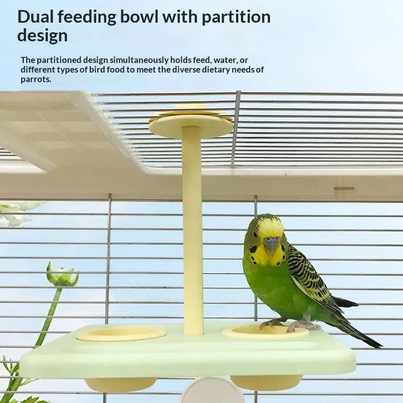 Parrot Hanging Dual Feeder Bowl – Food-Safe PLA Bird Accessory Bird Feeder Bowl Nixie