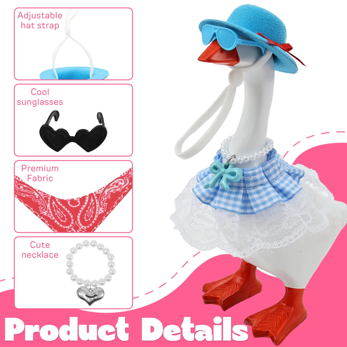18-Set Mini Desk Goose Outfits – Hats, Glasses & Accessories Desk Figurine Accessories Nixie