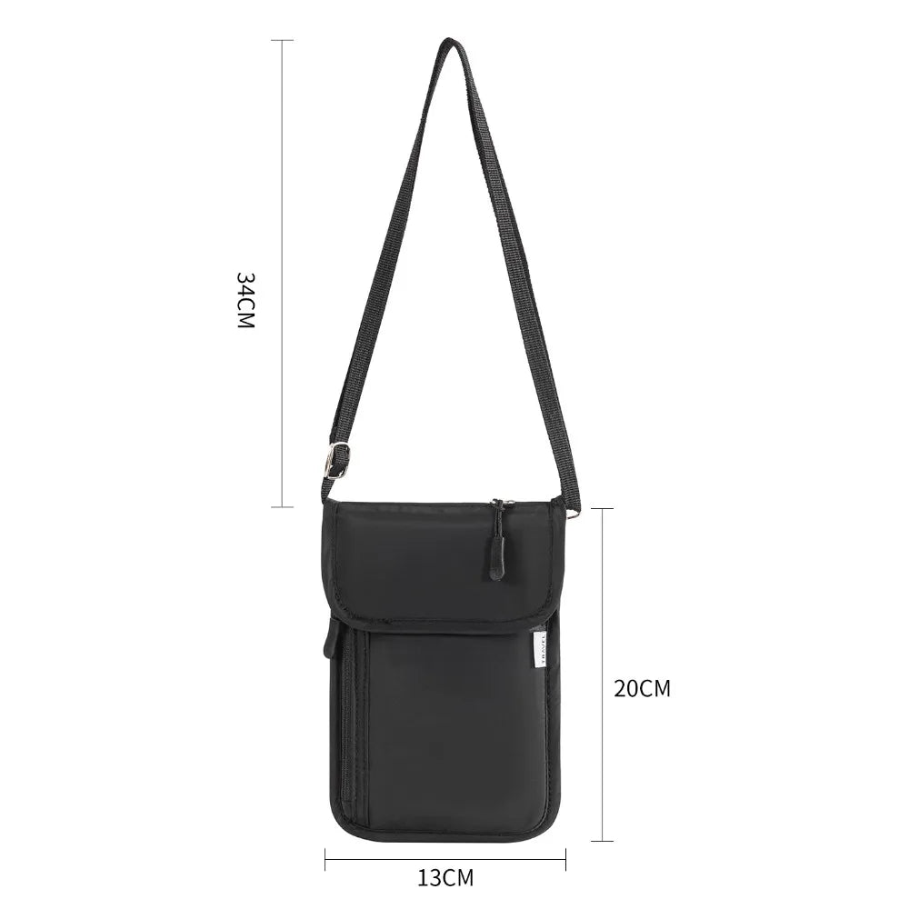 Waterproof Passport Pouch – Adjustable Strap Travel Neck Wallet