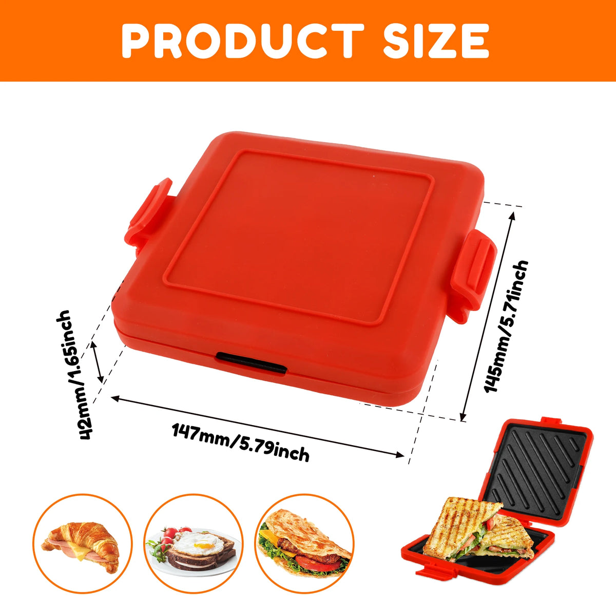 Nixie Microwave Sandwich Maker – Nonstick Crispy Toastie Microwave Sandwich Maker Nixie 1PC Style 2