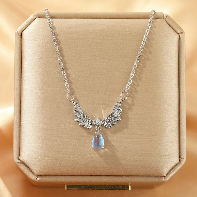 Women's Stainless Steel Clavicle Pendant Necklace | CZ Gem Pendant Necklace Nixie