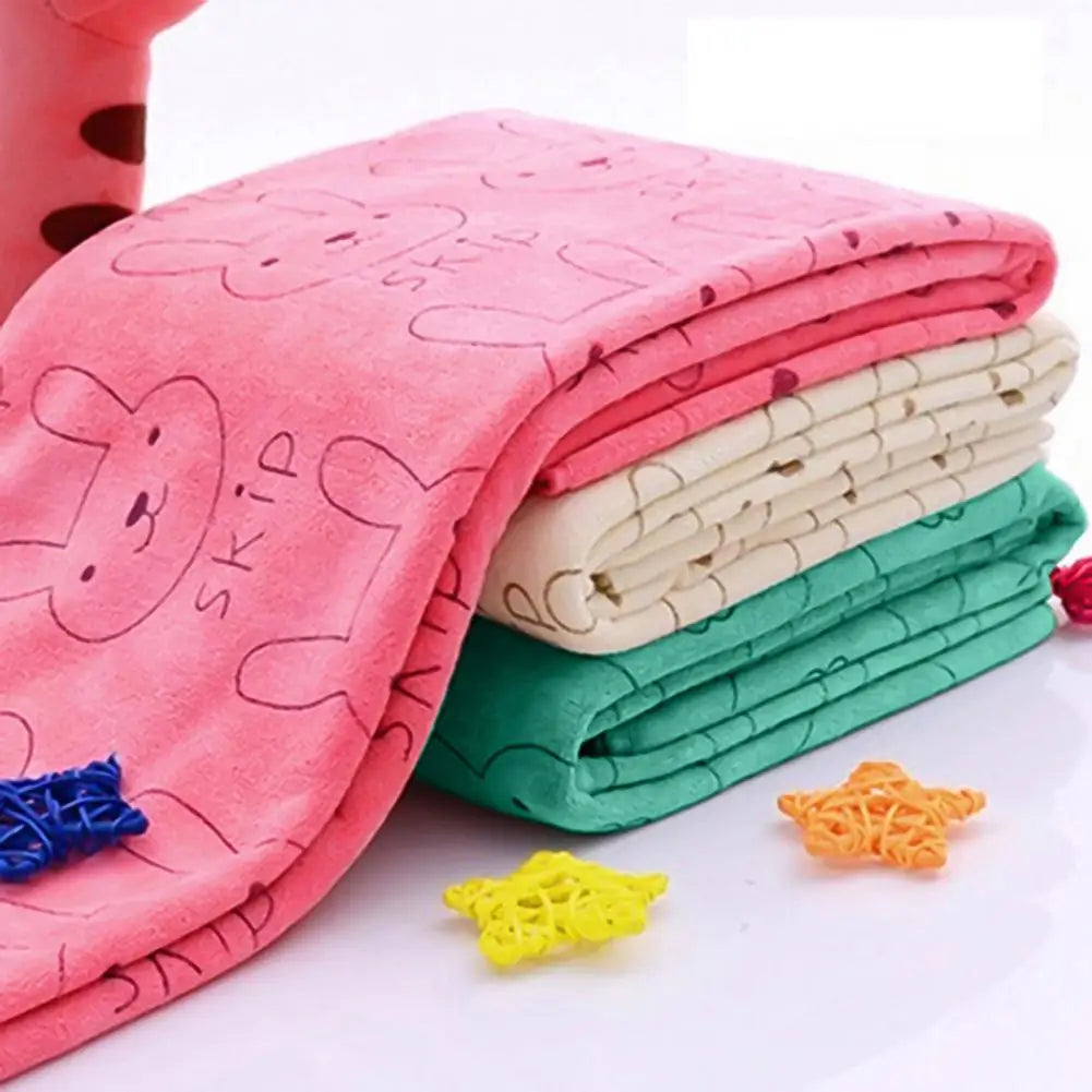 Rabbit Print Microfiber Baby Washcloth – Soft Absorbent Towel