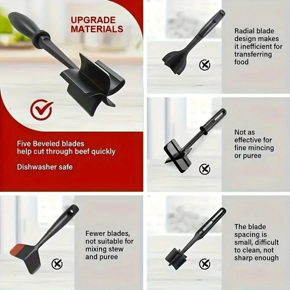 Meat Chopper Scraper & Mixing Spatula | Nixie Kitchen Tool