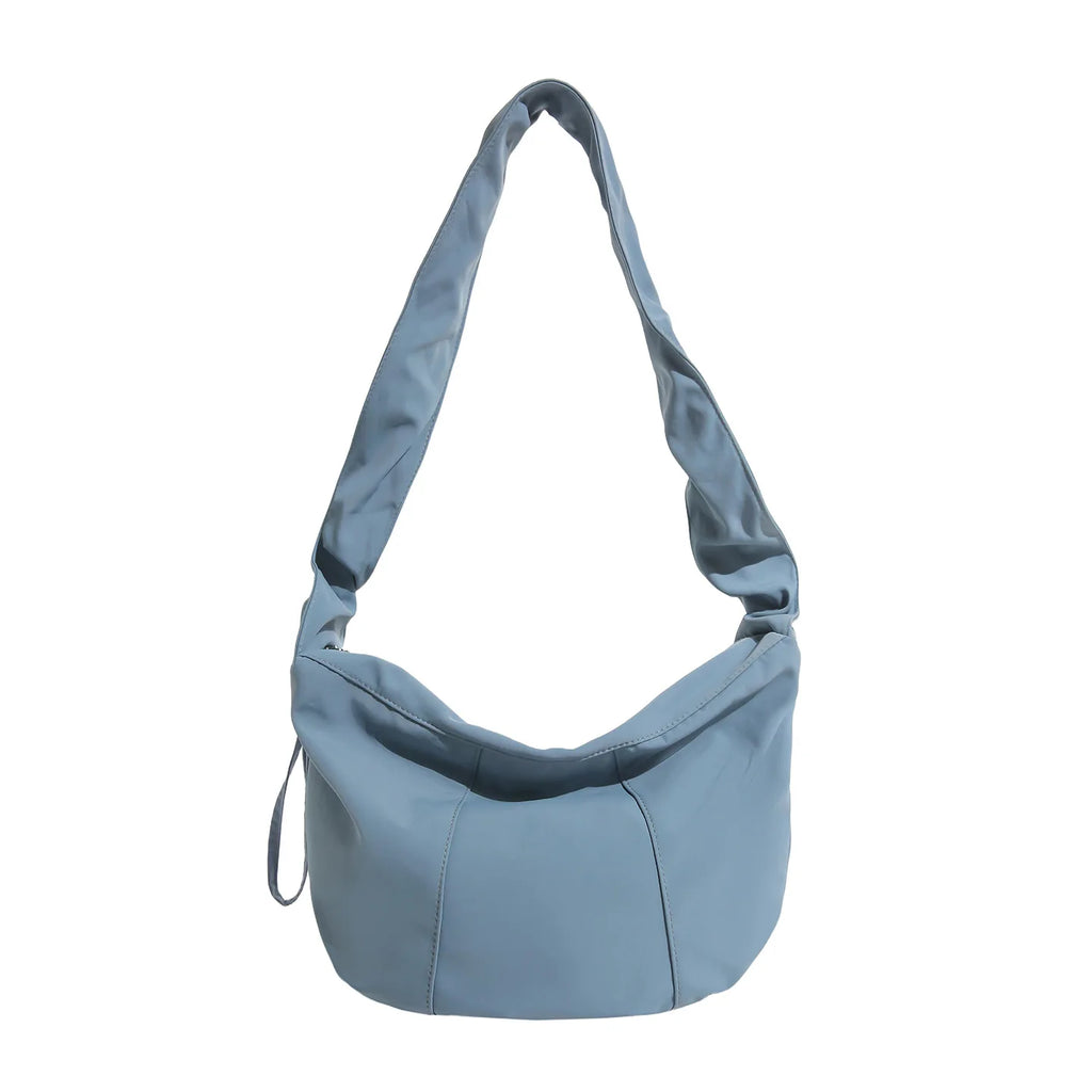 Women's Pleated Nylon Hobo Shoulder Bag – Large Capacity Tote Women's Shoulder Bag Nixie Blue
