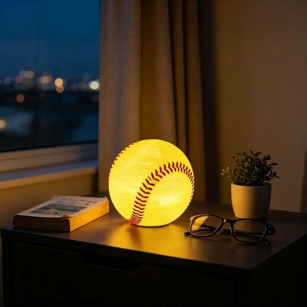 3D Softball Baseball Night Light Silicone LED Bedside Lamp