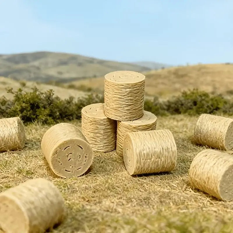 Miniature Hay Bale Farm Ornaments 8/16 Pcs – Landscape Décor