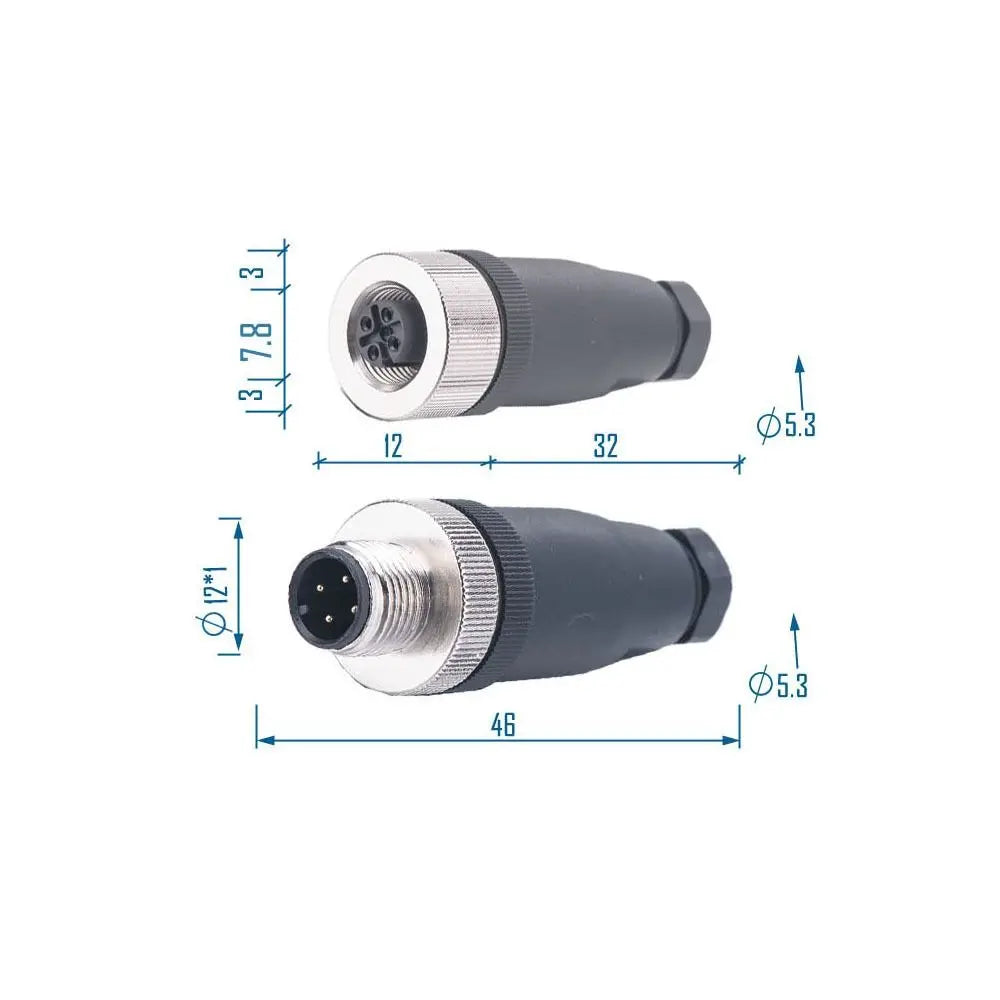 M12 Sensor Connector Male Female PG7 Screw Threaded Aviation Plug Sensor Connector Nixie