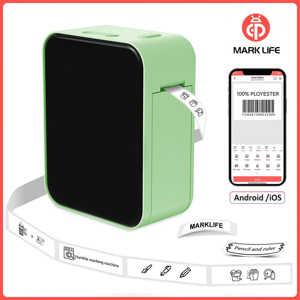 Marklife P15 Mini Bluetooth Thermal Label Printer – Inkless