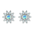 Nixie Silver Blue Simulated Opal Dangle Stud Earrings Gift Dangle Stud Earrings Nixie Blue
