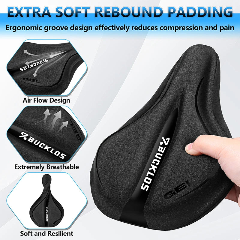 BUCKLOS Bike Seat Cover – PU Leather Silicone Saddle Cushion