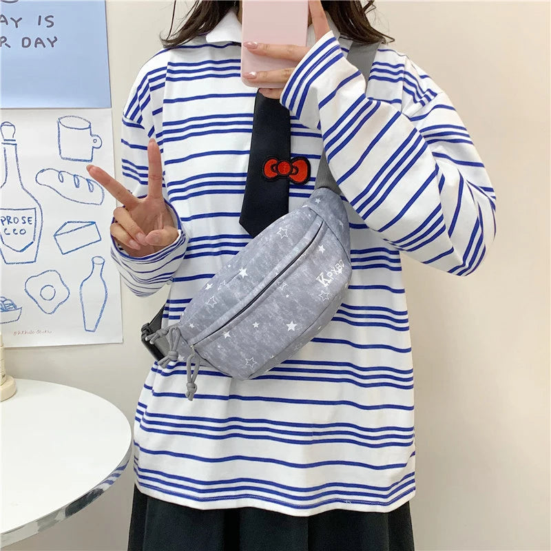 Canvas Crossbody Chest Bag – Casual Zipper Waist & Phone Bag Crossbody Chest Bag Nixie