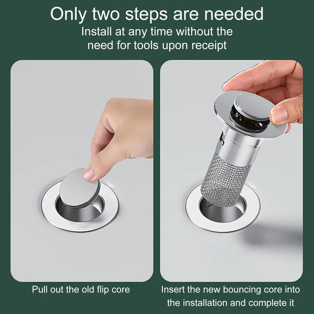Stainless Steel Pop-Up Sink Drain Stopper & Hair Catcher Sink Drain Stopper Nixie