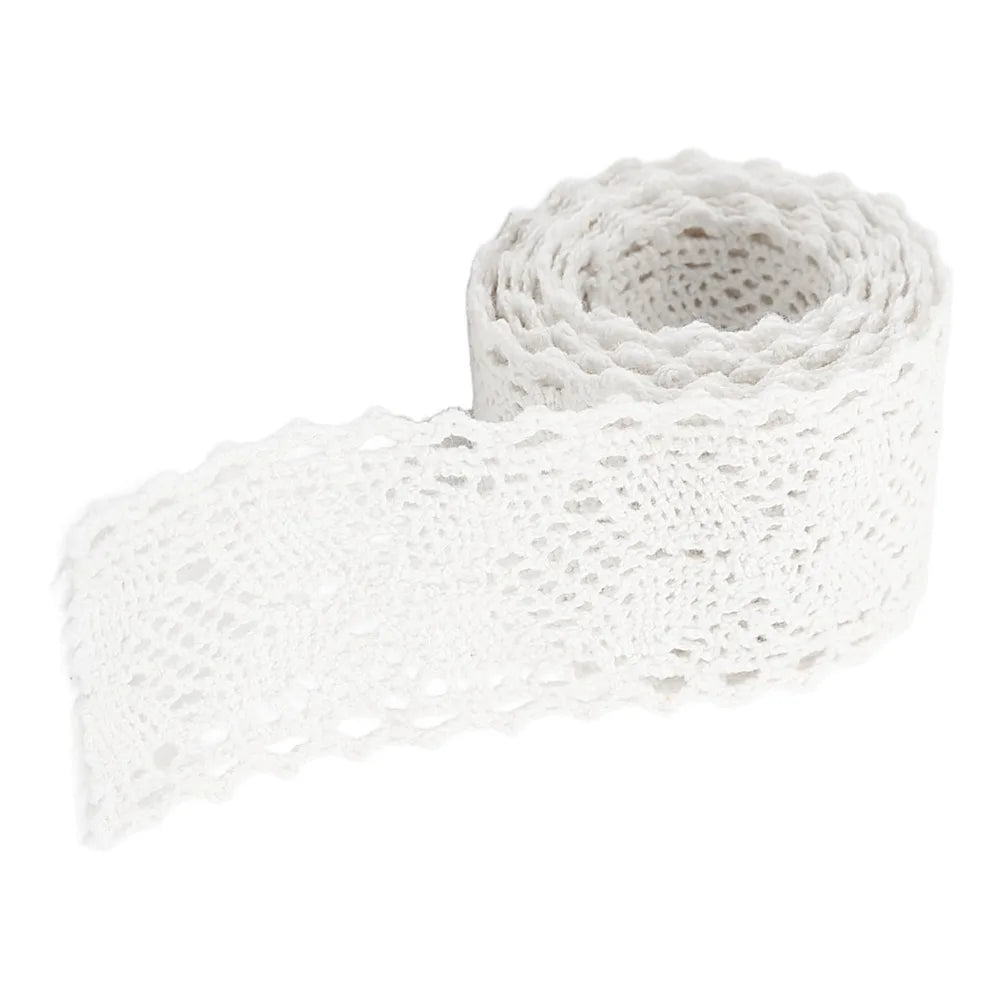 10 Yards Cotton Lace Ribbon Trim – Vintage Hollow DIY Sewing Lace Ribbon Trim Nixie White