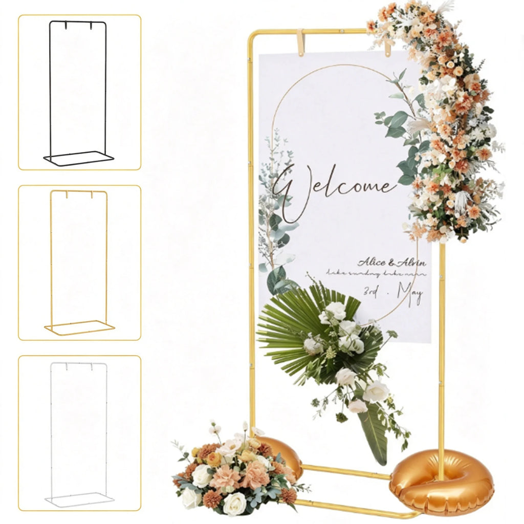Adjustable Wedding Sign Stand with Leather Straps – 2 Heights