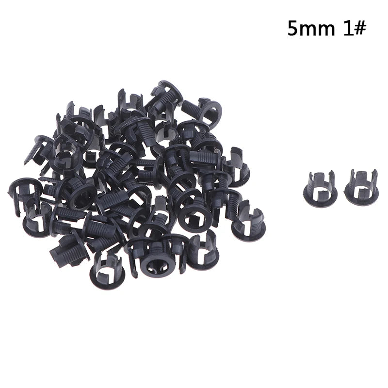 50Pcs Black Plastic LED Holders Clips Bezels 3mm & 5mm LED Holders & Clips Nixie 1 5mm