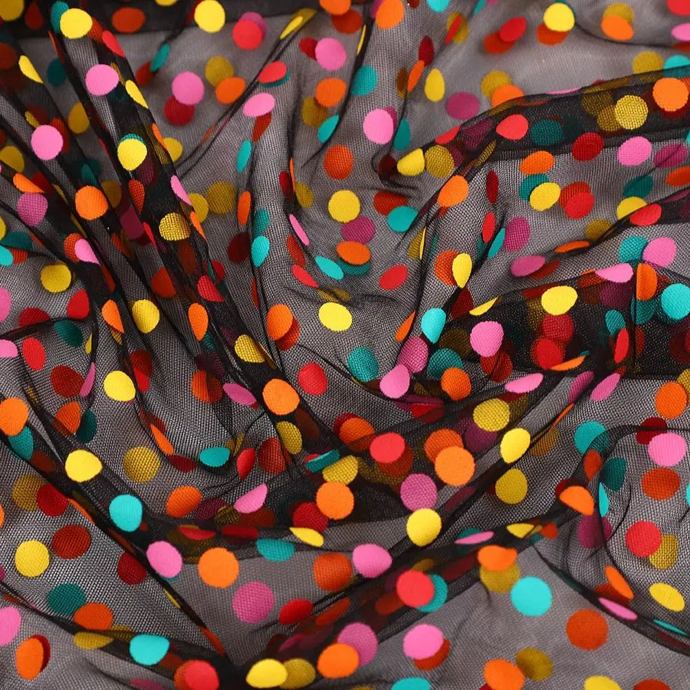 Polka Dot Tulle Organza Fabric – Bouquet & Gift Wrapping Mesh Craft Wrapping Fabric Nixie