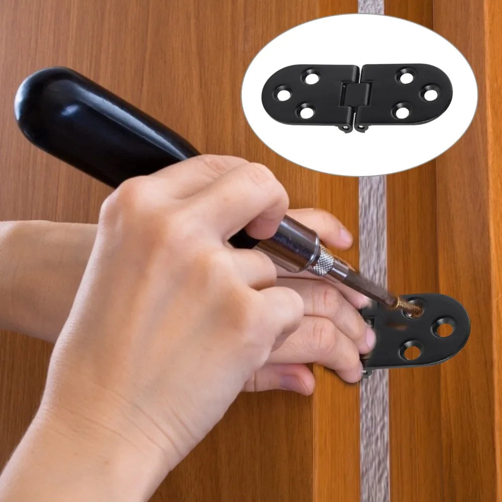4-Pack Zinc Alloy Flip Top Folding Table Hinges Black 80×30mm Furniture Hinge Nixie