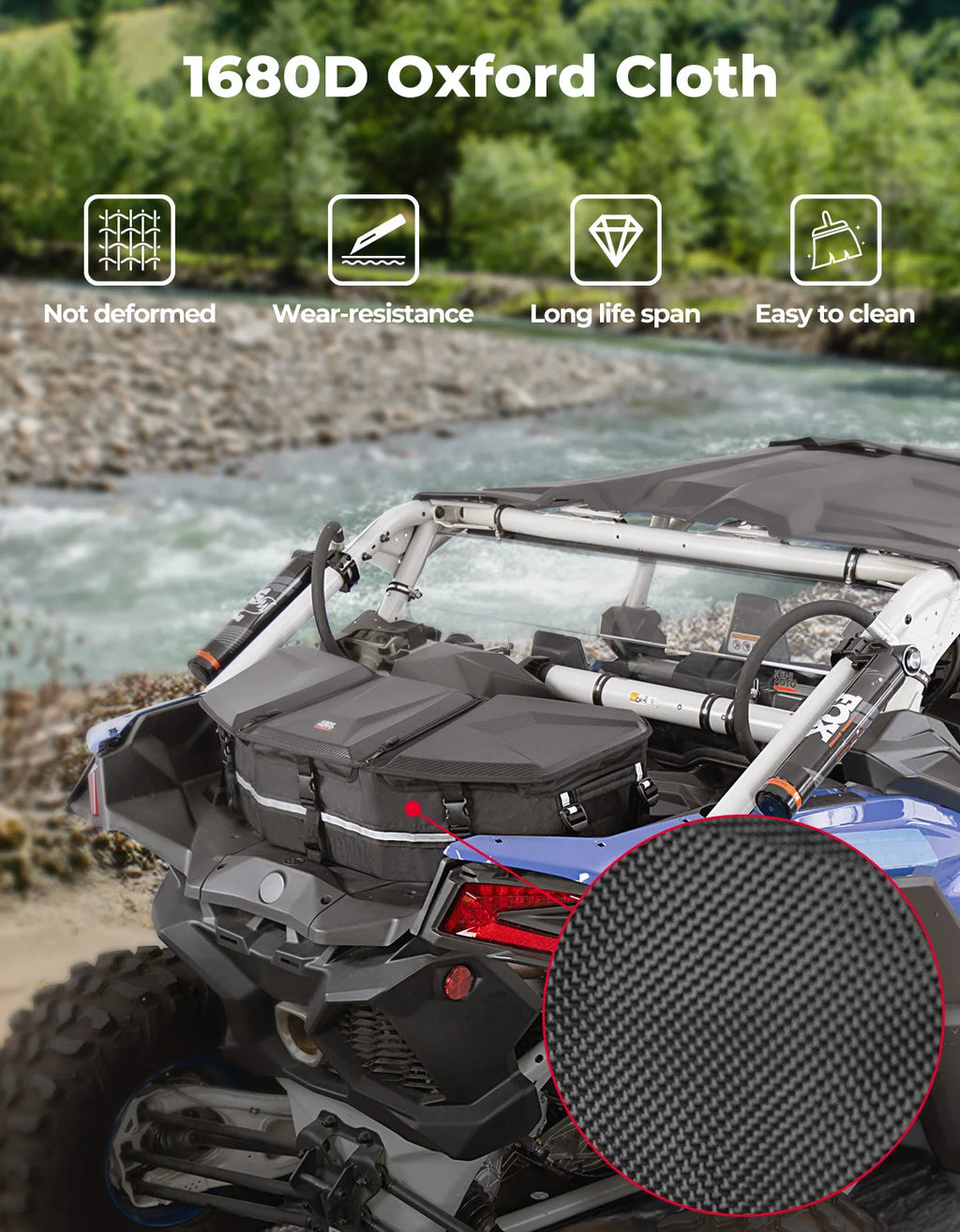 KEMITOUR 50L Can-Am Maverick X3 Outlander Rear Cargo Bag ATV Rear Cargo Bag Nixie