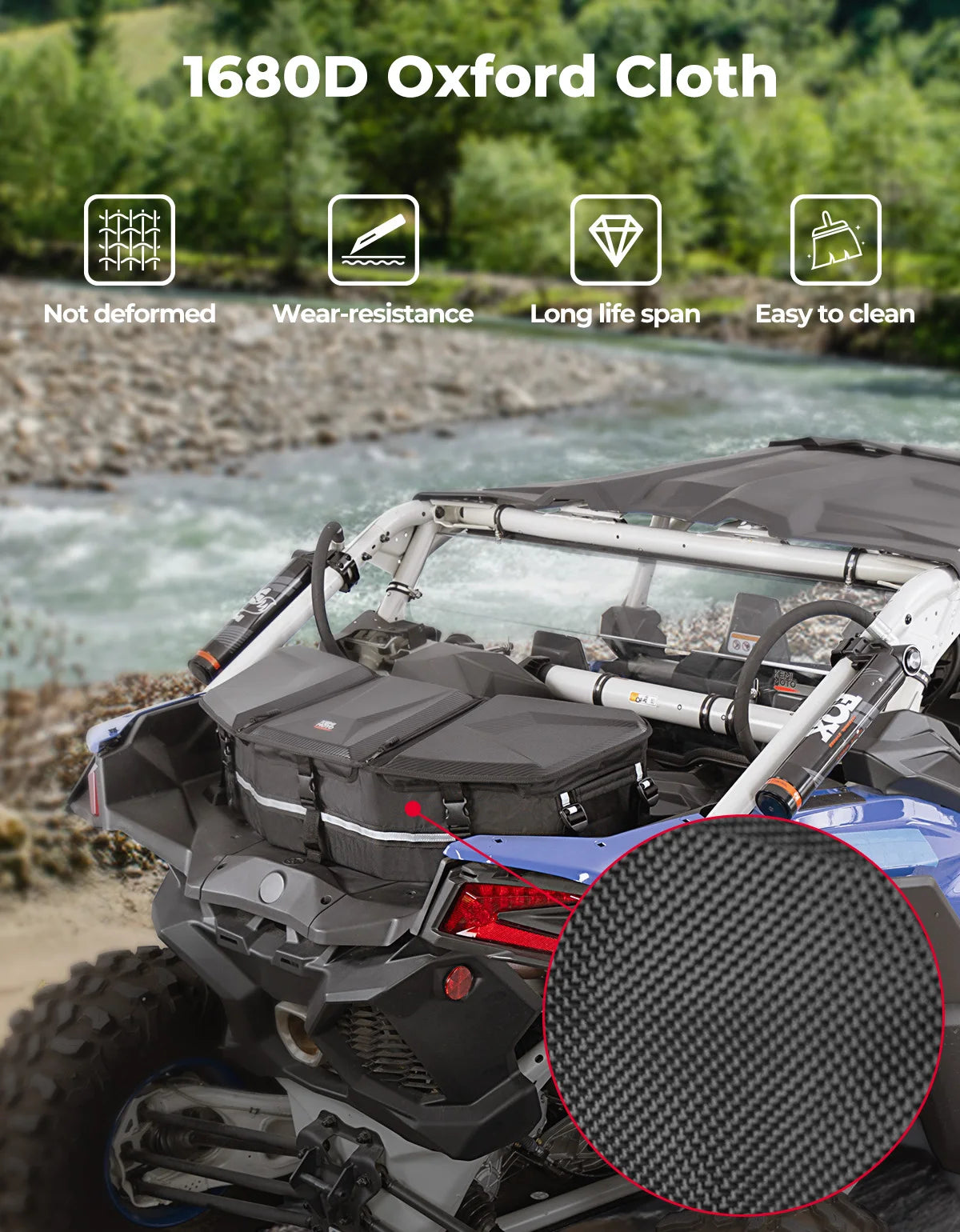 KEMITOUR 50L Can-Am Maverick X3 Outlander Rear Cargo Bag ATV Rear Cargo Bag Nixie