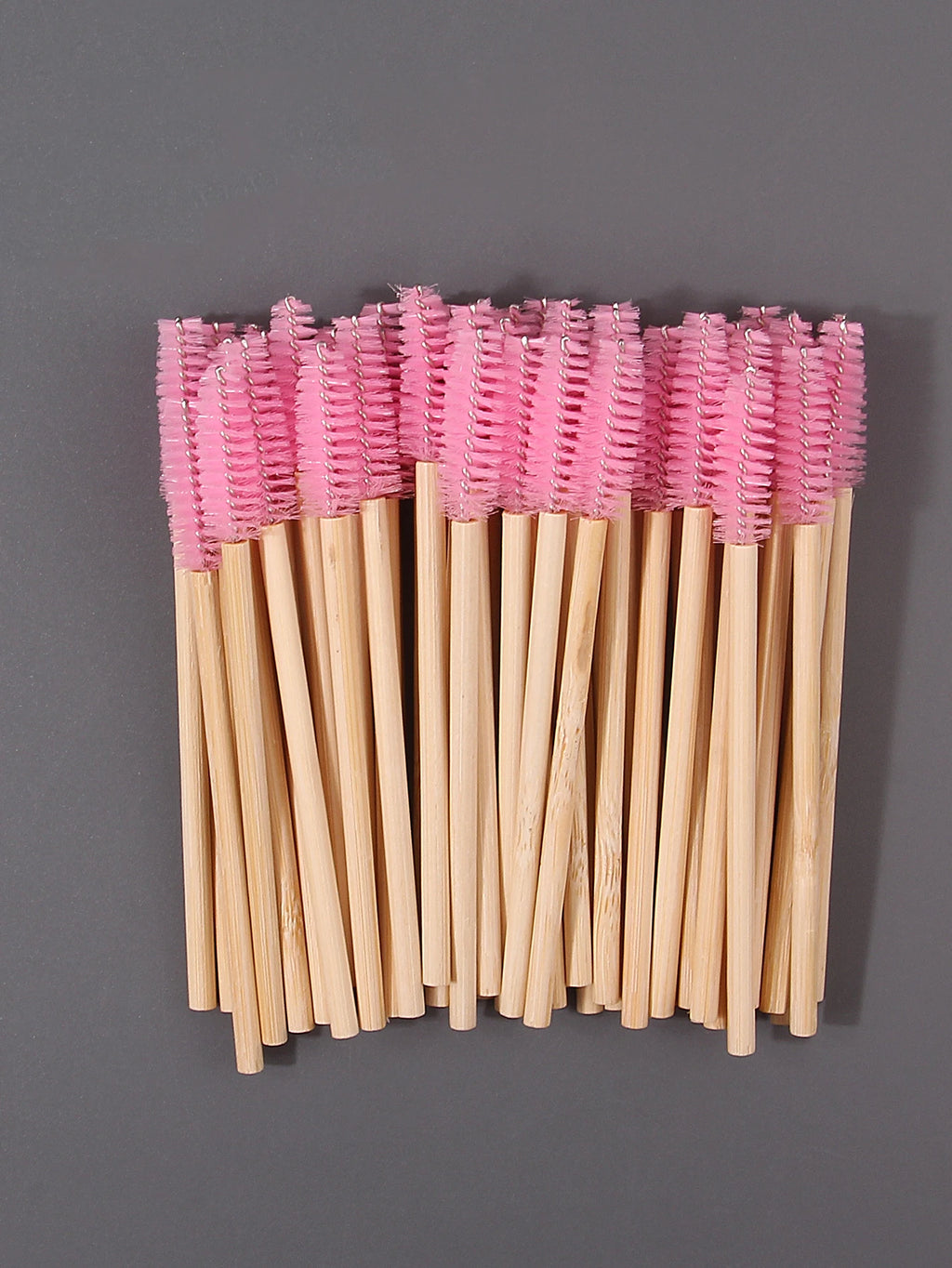 50 Pcs Bamboo Eyelash Brushes – Spiral Lash & Eyebrow Combs Eyelash Brush Set Nixie