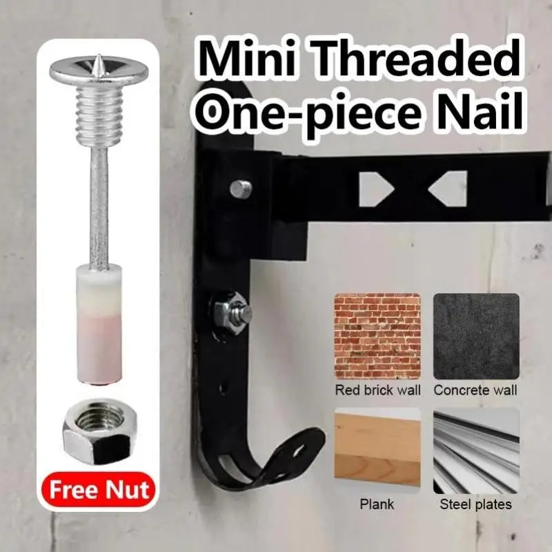 50pcs M8 Threaded Drive Nails with Hex Nuts – Galvanized Fasteners Threaded Drive Nails Nixie