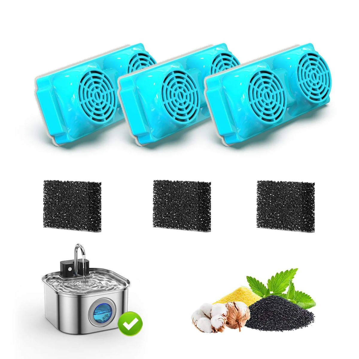 Cat Water Fountain Replacement Filters – Pet Water Purifier Pet Fountain Filter Nixie 3packs