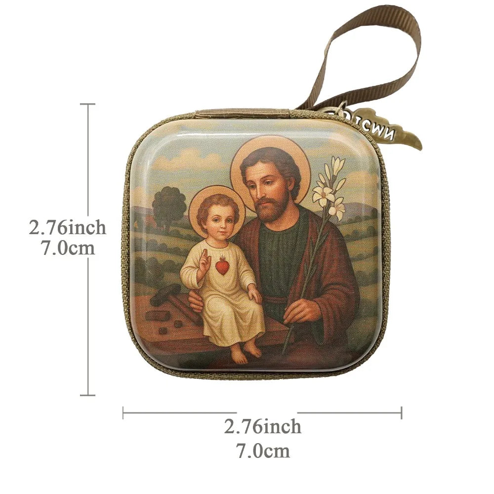 Virgin Mary Rosary Storage Bag – Zippered Christian Gift Box