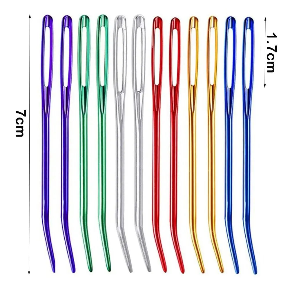 Bent Tip Big Eye Tapestry Needles – Aluminum Knitting Crochet Tapestry Crochet Needle Nixie