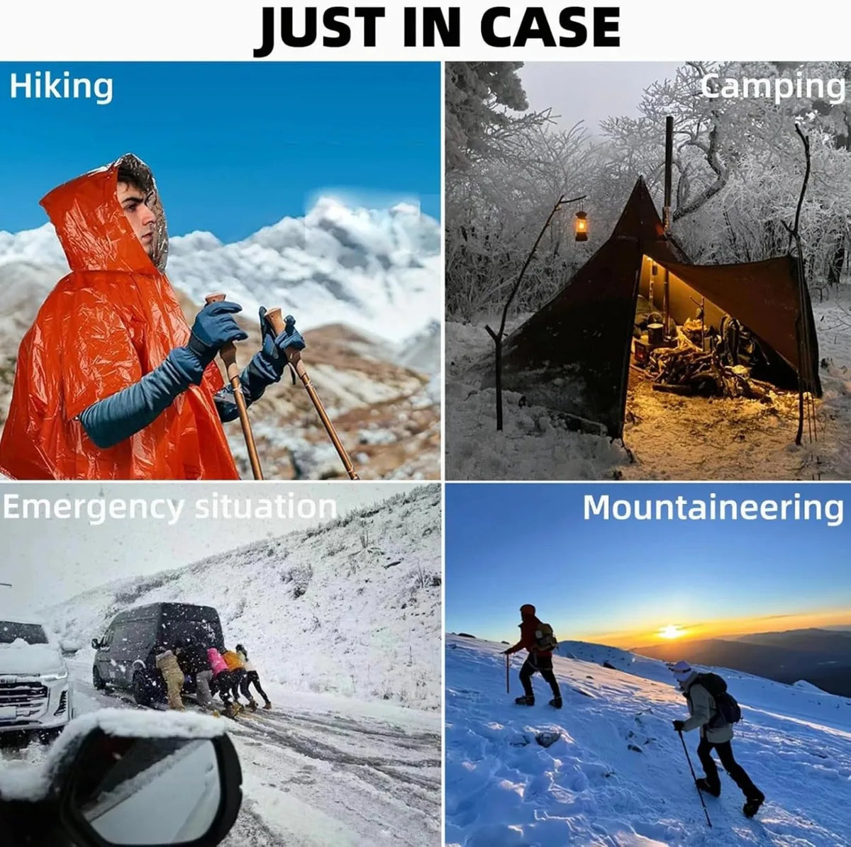2-in-1 Emergency Rain Poncho & Thermal Survival Blanket Emergency Rain Poncho Nixie