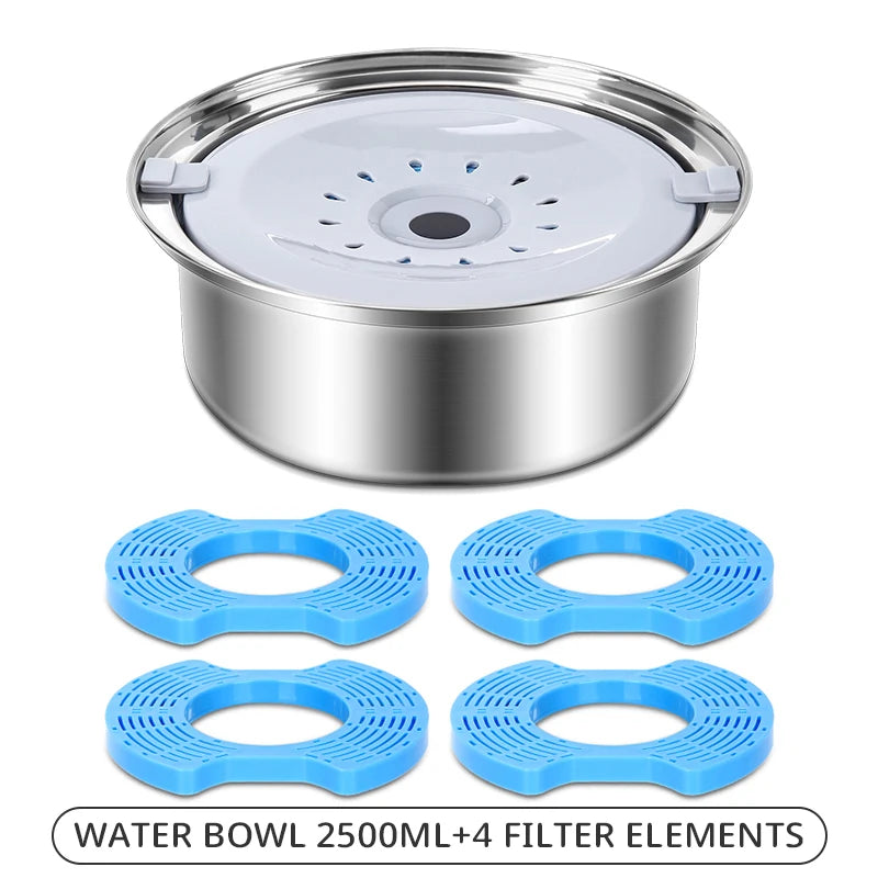 4L Stainless Steel Spill-Proof Pet Water Bowl & Dispenser Pet Water Dispenser Nixie 2.5L bowl Set