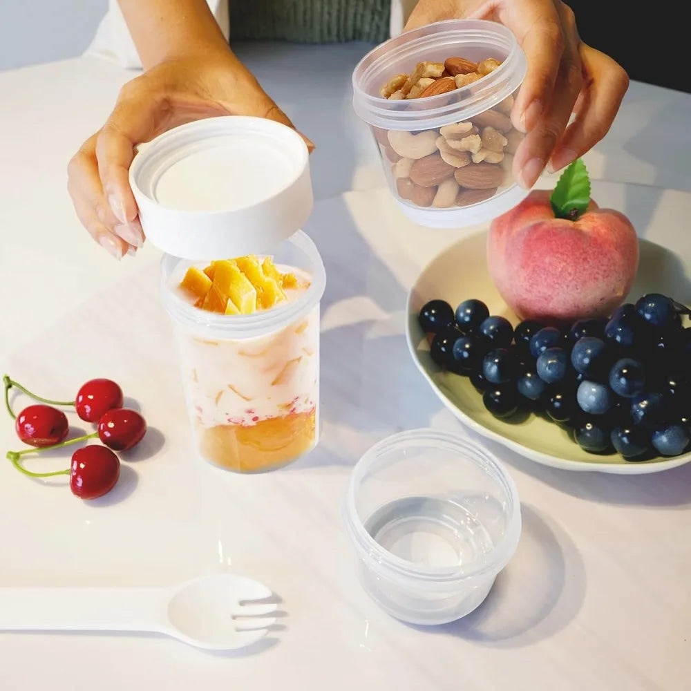 Double Layer Oatmeal Cup Portable Leak-Proof Lunch Container Food Storage Container Nixie