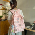Nixie Polka Dot Letter Backpack – Lightweight Teen Girls Bag Student Backpack Nixie Pink